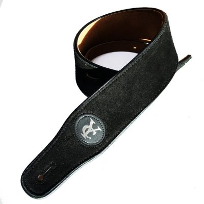 Sangle Guitare Daim 'Élégance Rustique' Couleur Noir