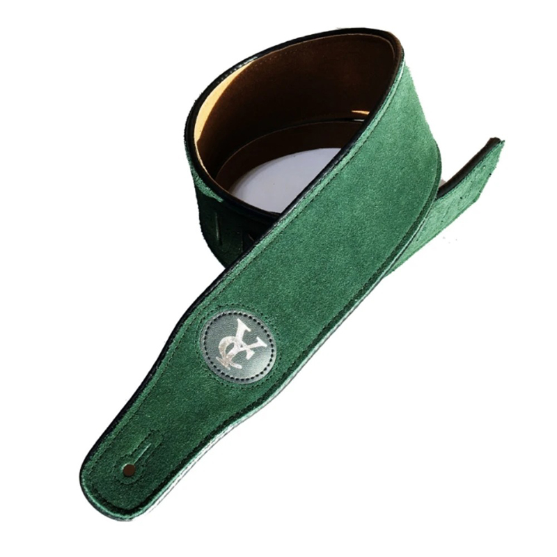 Sangle Guitare Daim 'Élégance Rustique' Couleur Vert