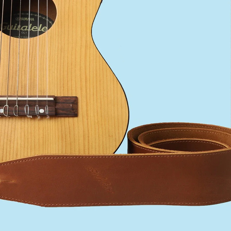 Sangle de Guitareen Cuir pleine Fleur Élégance Classique