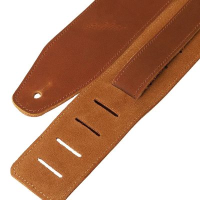 Vue de face Sangle de Guitareen Cuir pleine Fleur Élégance Classique
