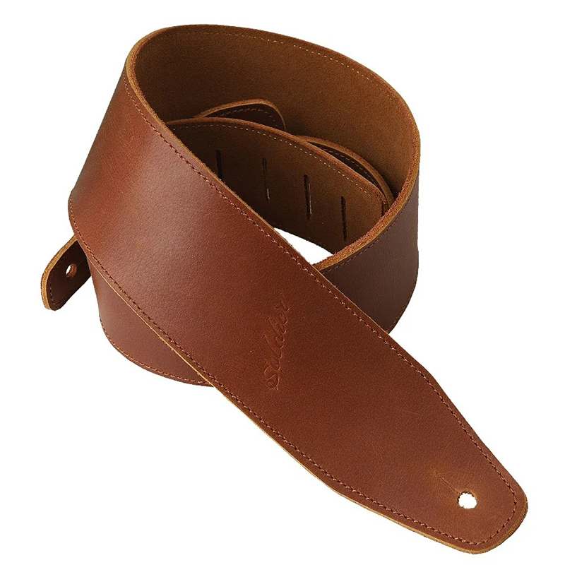 Vue générale Sangle de Guitareen Cuir pleine Fleur Élégance Classique