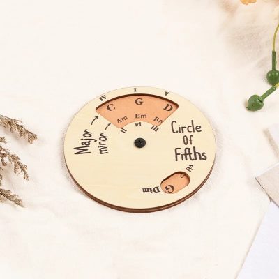 Avant Cercle des Quintes en Bois – Outil de Transposition et d'Harmonie Musicale pour Guitaristes et Compositeurs Modele