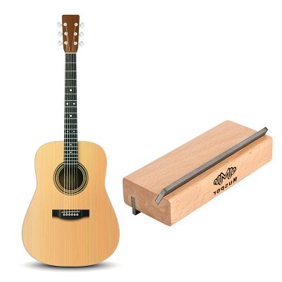 Avant Outil Lime de Luthier 2-en-1 pour Guitare – Bloc en Bois avec Angles 35° et 90° pour Polissage et Entretien des Frettes