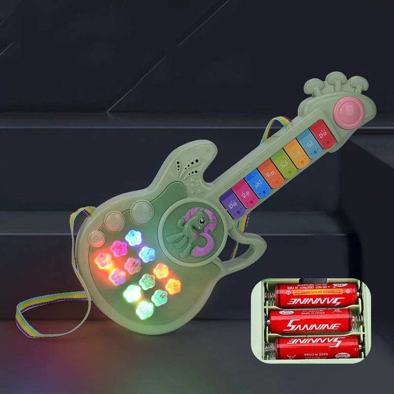 Details Guitare enfant – Thématique ludique – “Mini Licorne Rock” - 2 couleurs au choix !