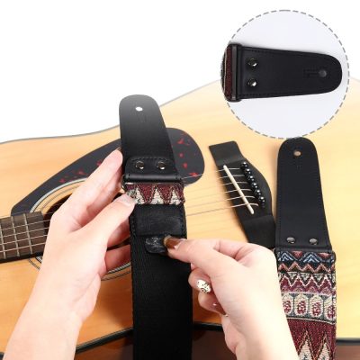 Détails complets de la Sangle Guitare Vintage 'Tapisserie Tribale'