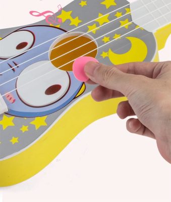 Détails de la Guitare Enfant Animaux Mignons - Lune et Hibou Étoilé