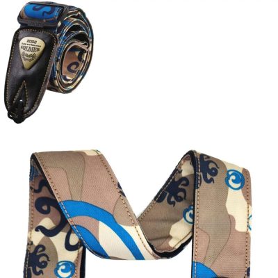 Détails de la Sangle Guitare Tactique Vortex Bleu
