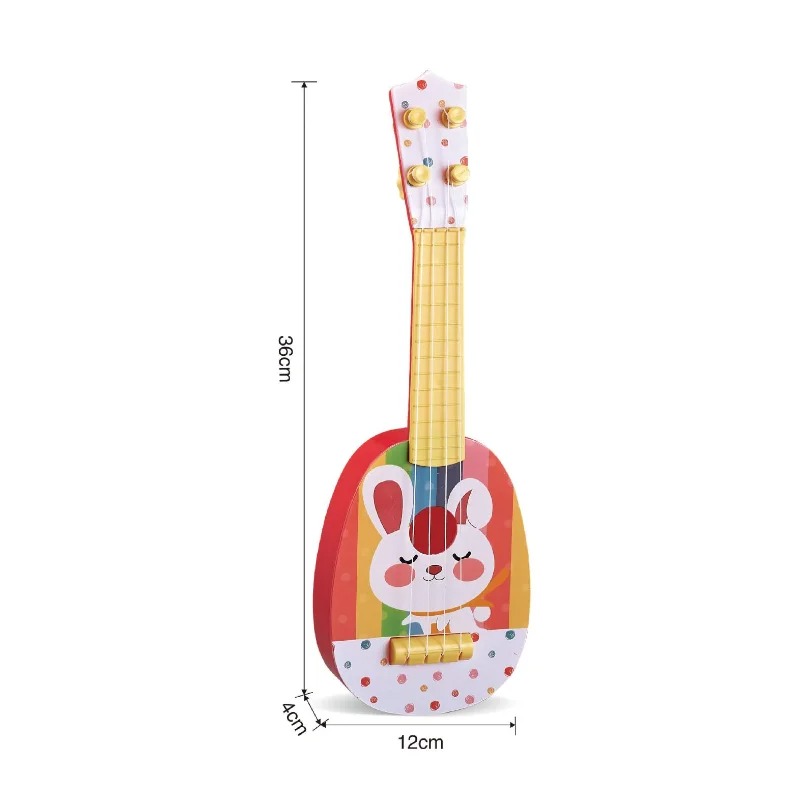 Dimensions Guitare Enfant 'Lapin Studieux' pour les tout-petits !