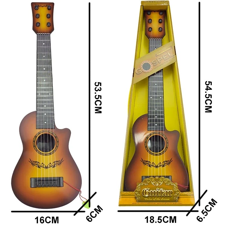 Dimensions Guitare classique style Country pour enfant avec 6 cordes en acier