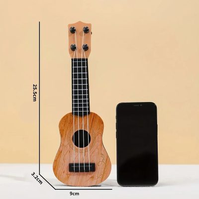 Mini Ukulélé Pour Enfants 25,2 Cm - Guitare Jouet Réaliste Avec 4 Cordes Réglables, Cadeau Idéal Pour Enfants Dès 3 Ans (Style Aléatoire)