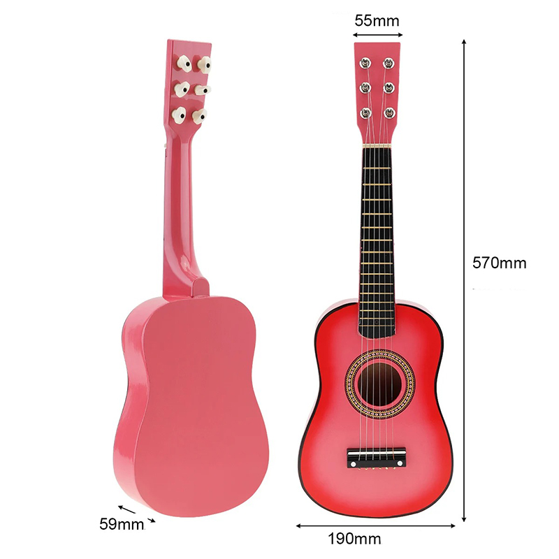 Guitare Enfant Trio Harmonie Colorée Rose 58 cm