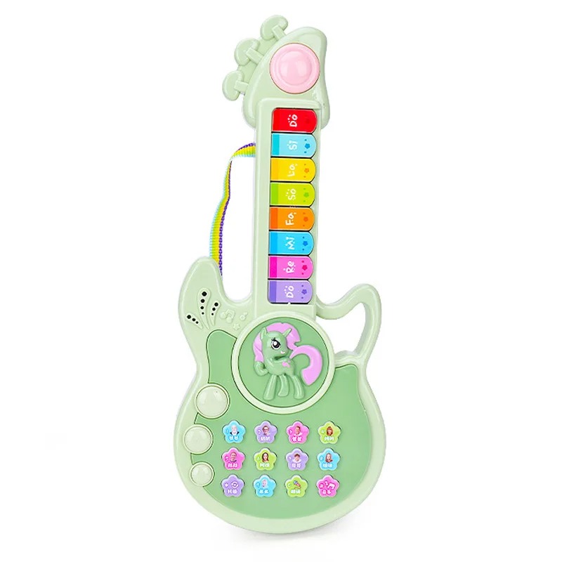 Guitare enfant – Thématique ludique – “Mini Licorne Rock” Couleur Vert