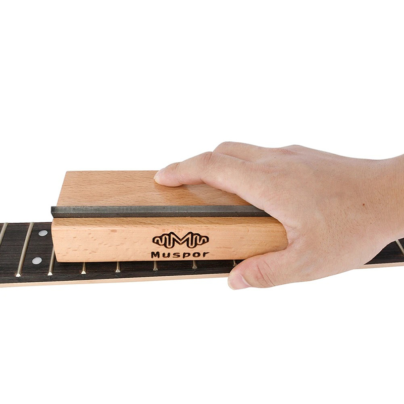 Outil Lime de Luthier 2-en-1 pour Guitare – Bloc en Bois avec Angles 35° et 90° pour Polissage et Entretien des Frettes