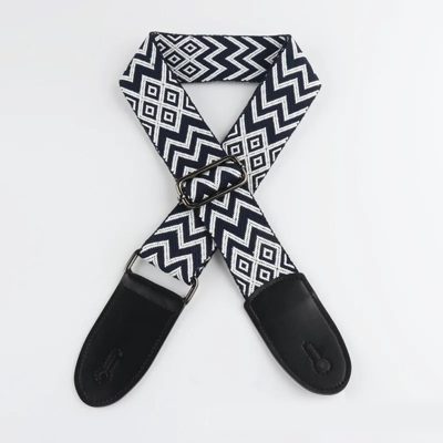 Sangle Guitare Classique Zigzag Tribal Couleur Gris