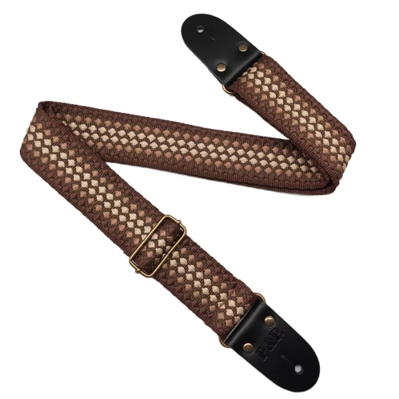Sangle Guitare Classique – Trame Vintage Couleur Marron