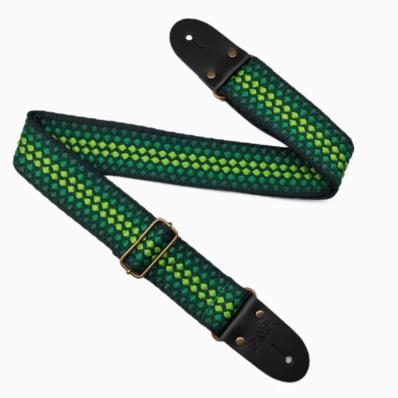 Sangle Guitare Classique – Trame Vintage Couleur Vert