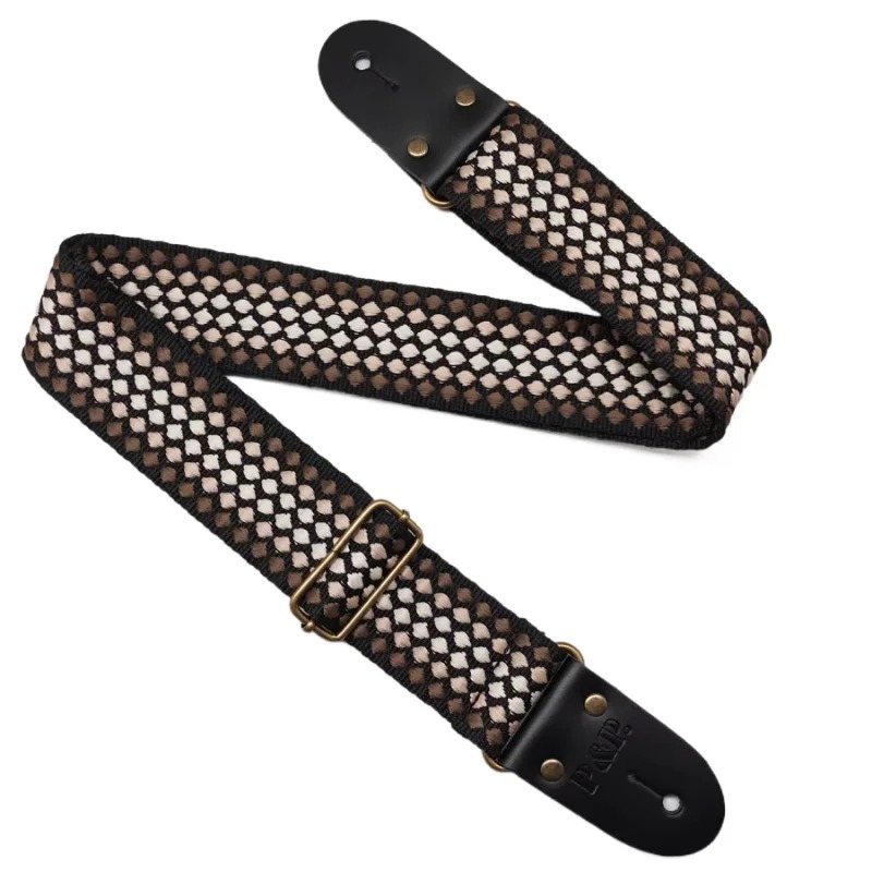 Sangle Guitare Classique – Trame Vintage Couleur noir