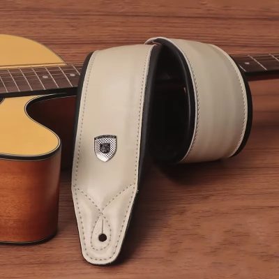 Sangle Guitare Cuir Prestige – Vintage Classique en Cuir Premium - couleur beige