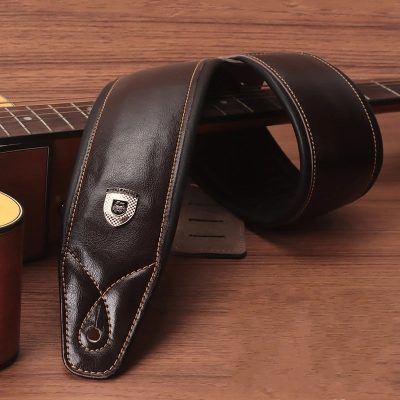 Sangle Guitare Cuir Prestige – Vintage Classique en Cuir Premium - couleur marron