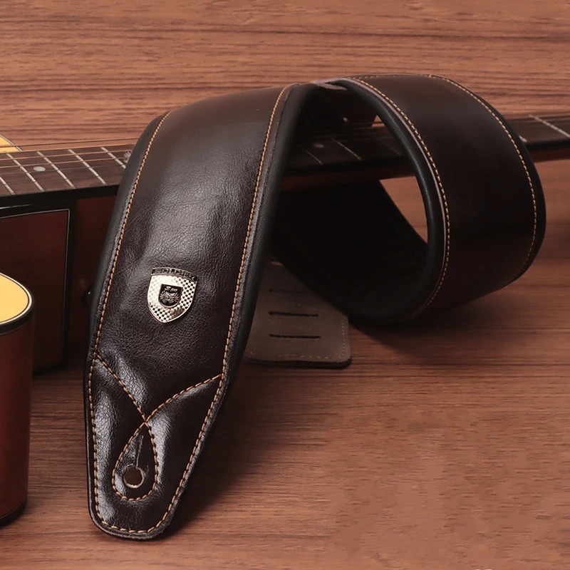 Sangle Guitare Cuir Prestige – Vintage Classique en Cuir Premium - couleur marron