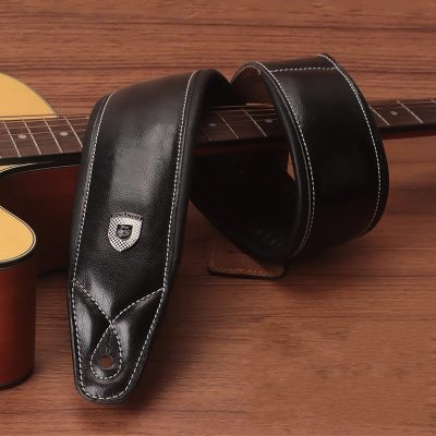 Sangle Guitare Cuir Prestige – Vintage Classique en Cuir Premium - couleur beige