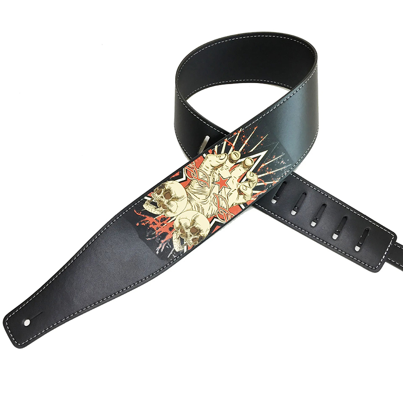 Sangle Guitare Tête de Mort Émeute Sanguinaire