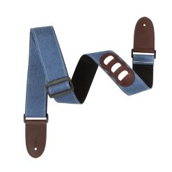 Sangle de Guitare Denim 'Éclat Argenté'