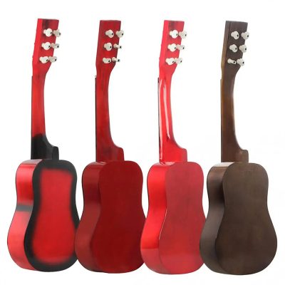 Vue Arrière Guitare accoustique pour enfant en bois de tilleul - 4 couleurs au choix !