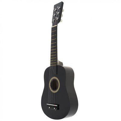 Vue de côté Guitare classique pour enfant en bois de tilleul de couleur noir