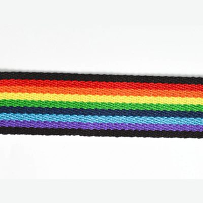 Vue détaillée Sangle de Guitare Colorée 'Arc-en-Ciel Vibrant'