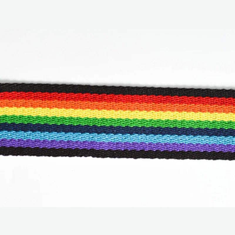Vue détaillée Sangle de Guitare Colorée 'Arc-en-Ciel Vibrant'