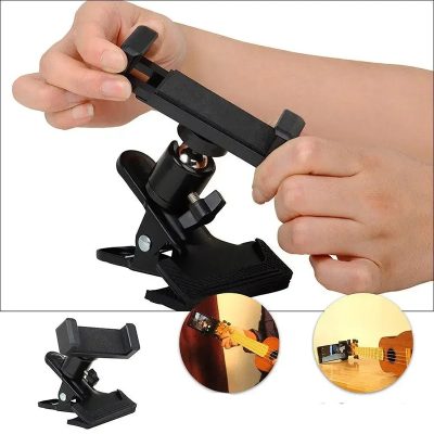 Vue détaillée Support Téléphone Musicien – Clip Universel pour Guitare & Instruments