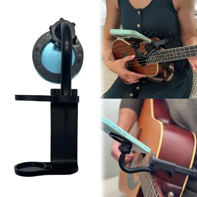 Vue détaillée Support Téléphone pour Guitare – Clip Universel Mains Libres Réglable
