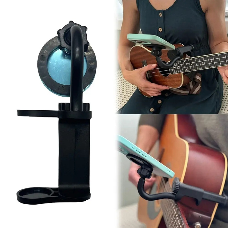 Vue détaillée Support Téléphone pour Guitare – Clip Universel Mains Libres Réglable