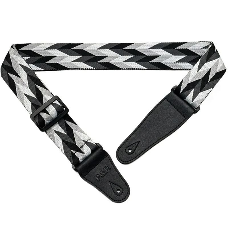 Vue générale Sangle Guitare Acoustique Tissé Jacquard 'Chevron Classique'