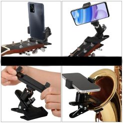 Vue générale Support Téléphone Musicien – Clip Universel pour Guitare & Instruments