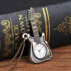 Avant Pendentif Guitare Rock et Montre de Poche - Time Solo Vintage