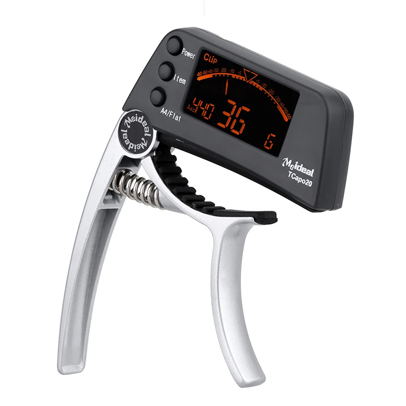 Capodastre Accordeur LCD Modèle Clip & Tune Polyvalent Couleur Argent