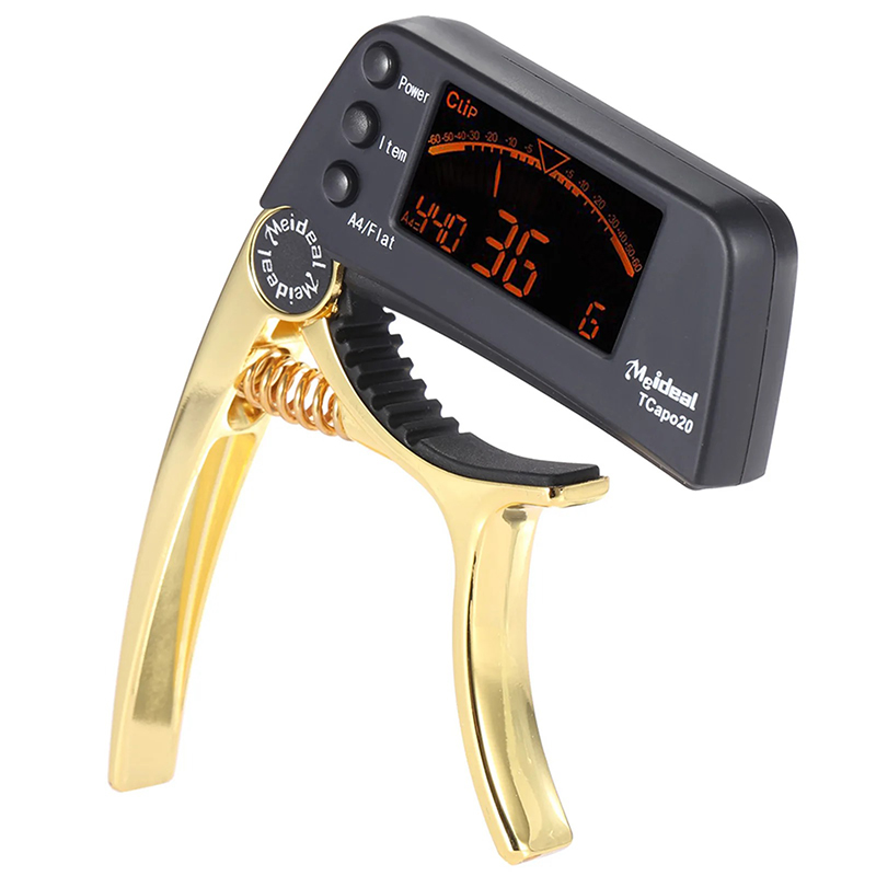 Capodastre Accordeur LCD Modèle Clip & Tune Polyvalent Couleur Or