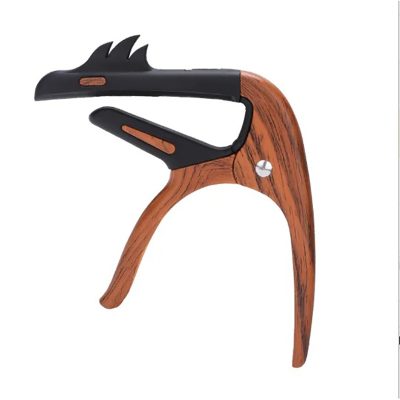 Capodastre Guitare Design Flamant Rose - Serrage Métal + 3 Médiators Offerts Couleur wood