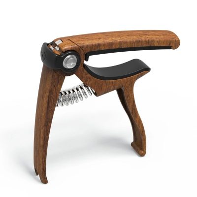 Capodastre Guitare Universel avec Support Médiator - Modèle GripPick Pro de Couleur Marron