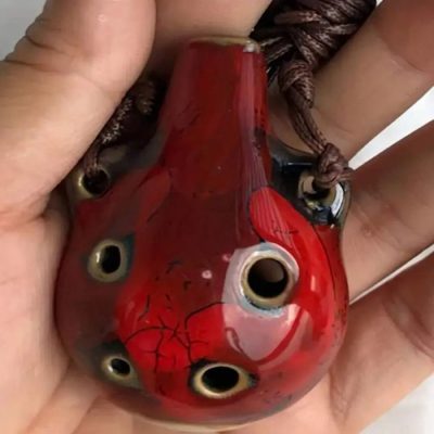 Détails de l'Ocarina en Céramique Miniature - Pendentif Musical 6 Trous
