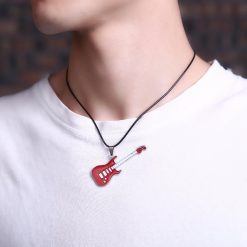 Détails du Pendentif Guitare Rock 'Double Solo' - 2 couleurs au choix