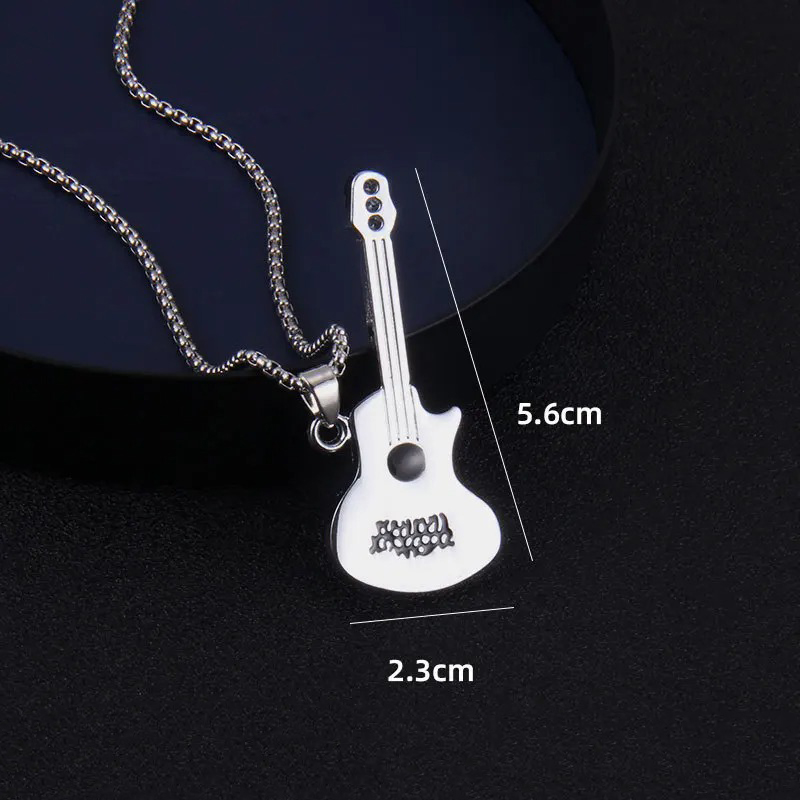 Dimensions Pendentif Guitare Rock Silver Acoustica