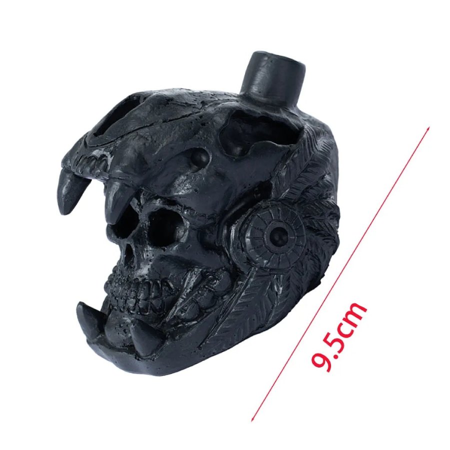 Dimensions du Sifflet Aztèque Crâne de Guerre Rugissement du Jaguar Souterrain