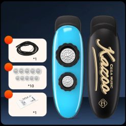 Kazoo Bivibrato Tube Unique à Double Résonance (Son Riche et Vibrant) - idéal pour amateurs Couleur bleu