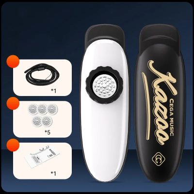 Kazoo Classique Tube Unique à Son Pur (Son Clair et Minimaliste) - idéal pouru débutuant Couleur Blanc