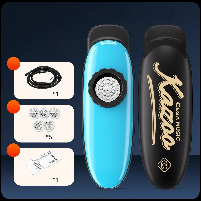 Kazoo Classique Tube Unique à Son Pur (Son Clair et Minimaliste) - idéal pouru débutuant Couleur Bleu