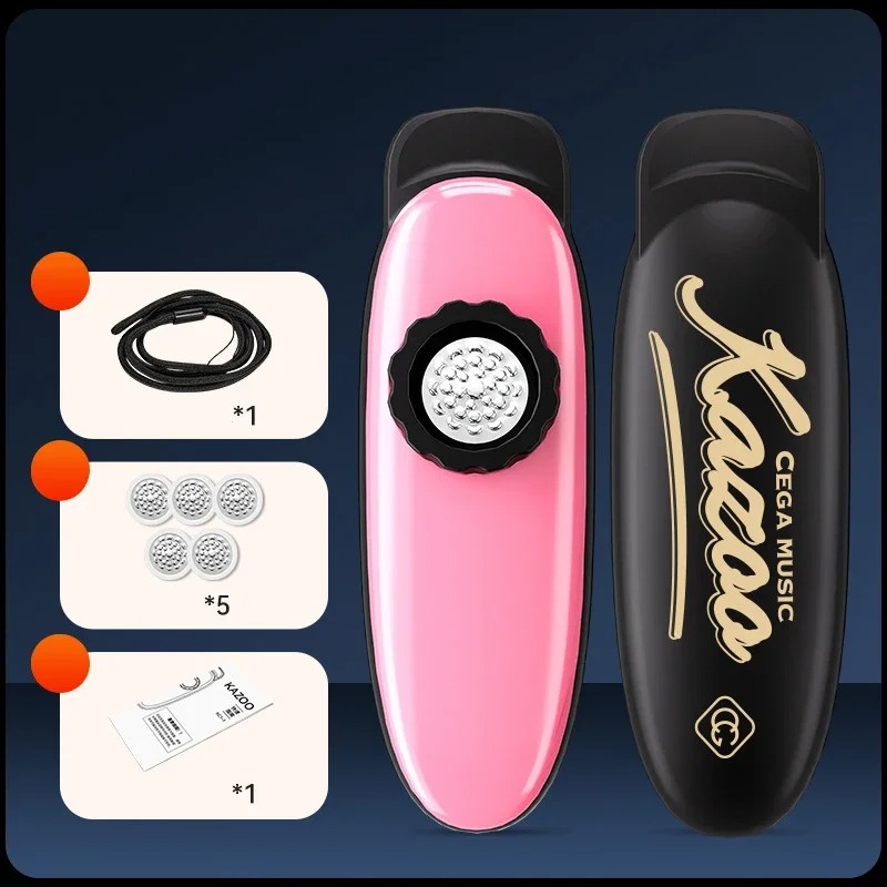 Kazoo Classique Tube Unique à Son Pur (Son Clair et Minimaliste) - idéal pouru débutuant Couleur Rose