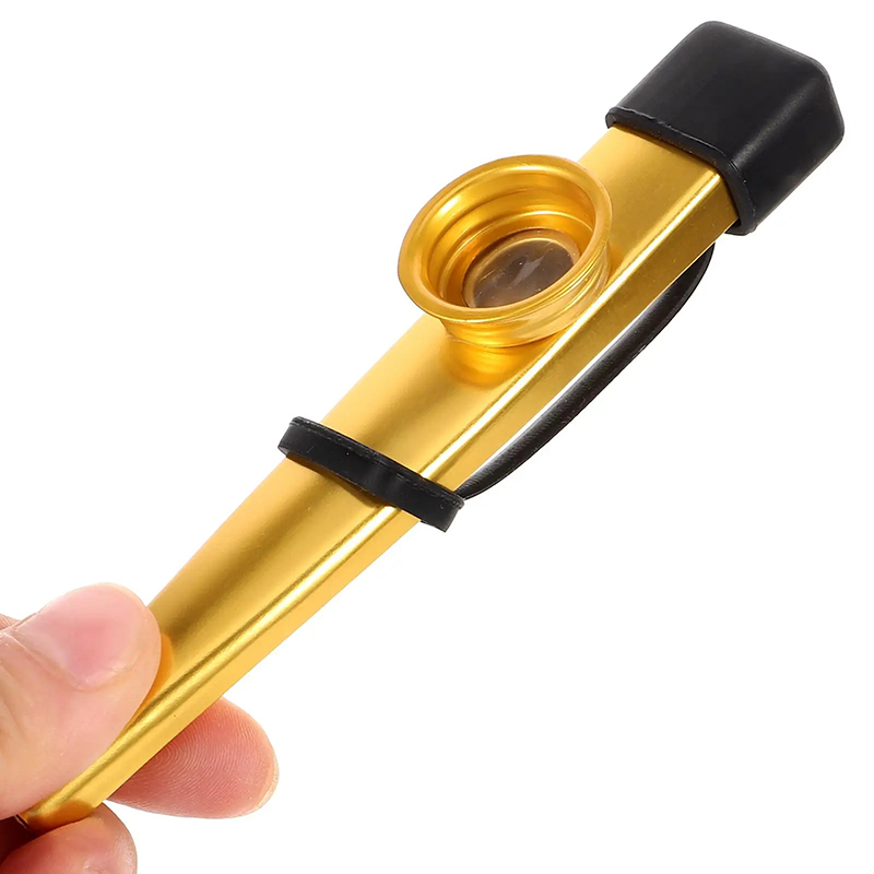 Lot de 6 Kazoos Métal Éclats Dorés & Argentés (Classiques à Son Clair et Brillant) - idéal pour écoles